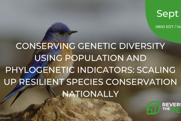 Annonce du webinaire sur les indicateurs de diversité génétique © Reverse The Red